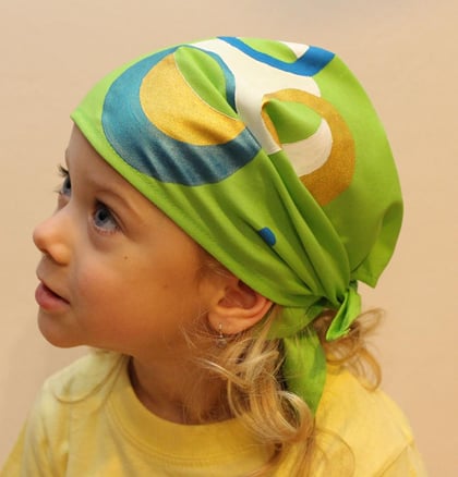 Zelený šátek MODRO-ŽLUTÁ KOLA