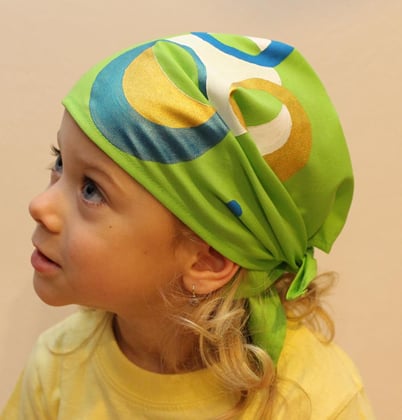 Zelený šátek MODRO-ŽLUTÁ KOLA Zelený šátek MODRO-ŽLUTÁ KOLA