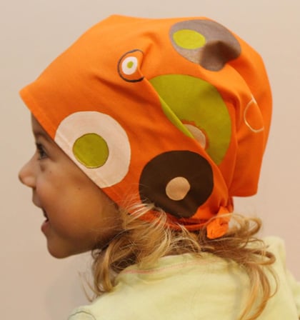 Oranžový šátek KRUHY